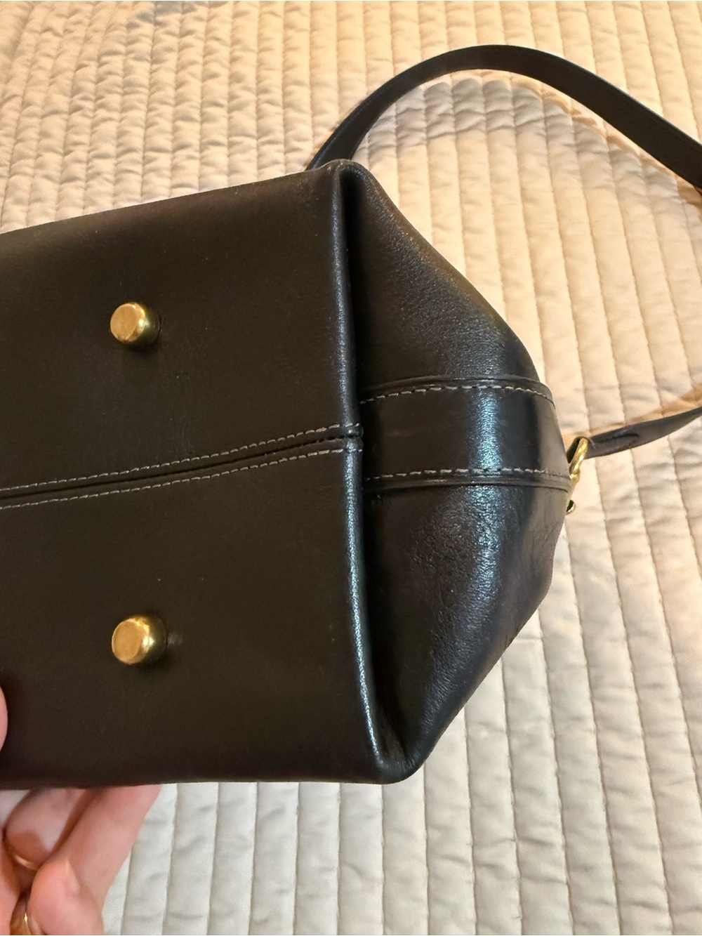 Coach Empire 40 Black Leather Satchel with Gold Hardware - Picture 8 of 10